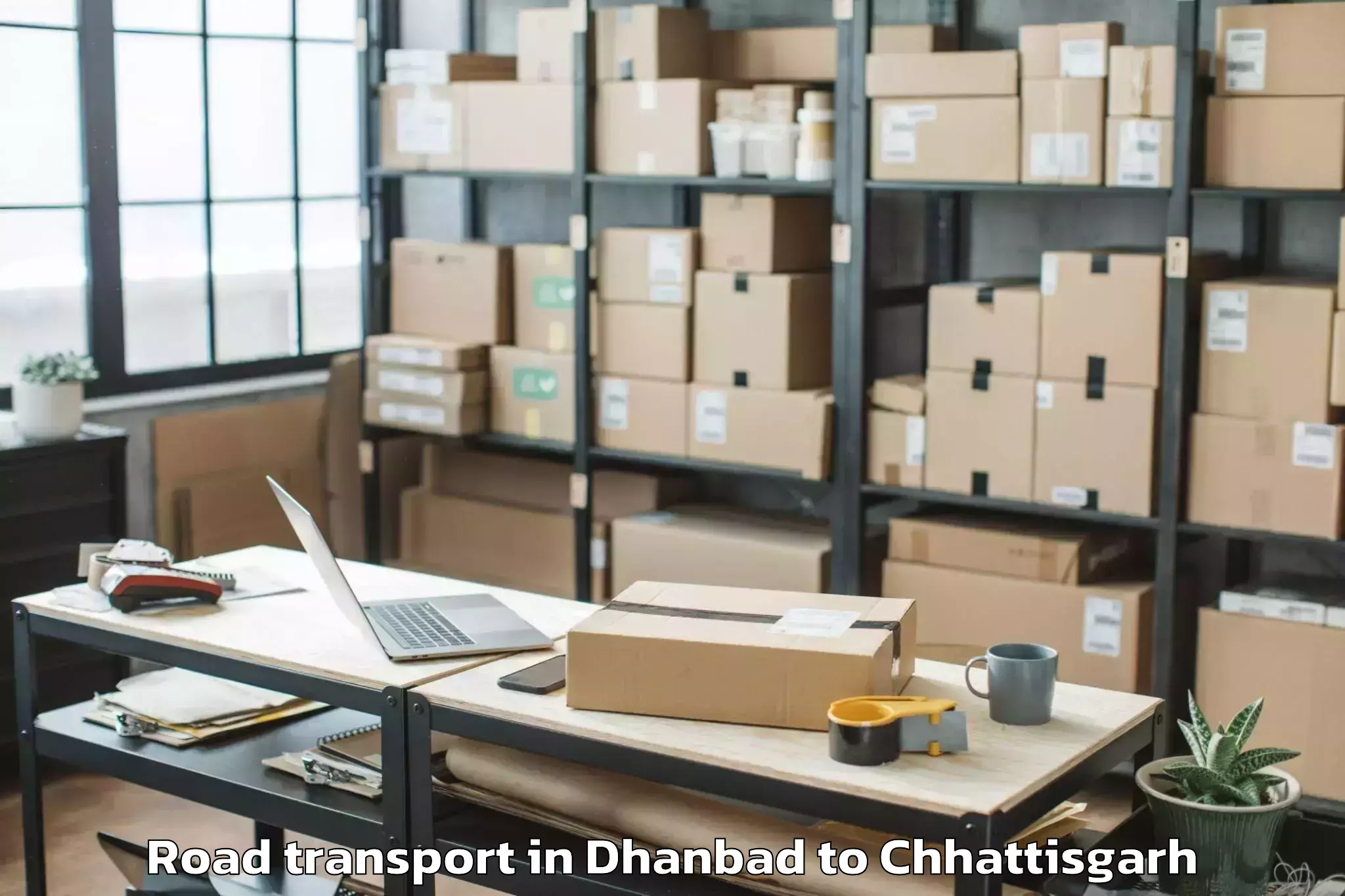 Reliable Dhanbad to Bhanupratappur Road Transport